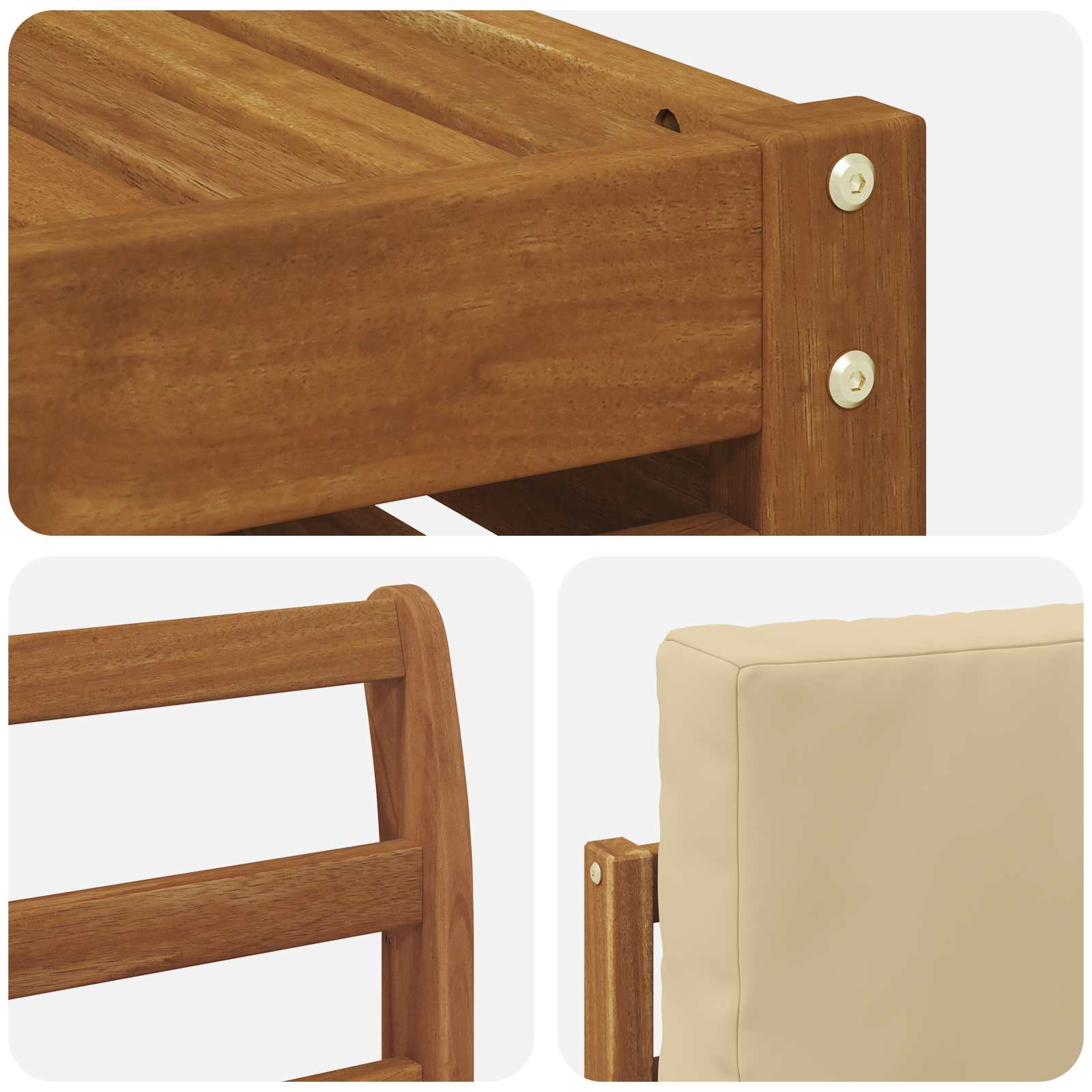 Set di divani da esterno con cuscino 5 pcs Naturale e Beige | homemem39