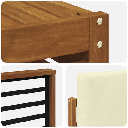 Set di divani da esterno con cuscino 5 pcs Naturale e Crema | homemem39
