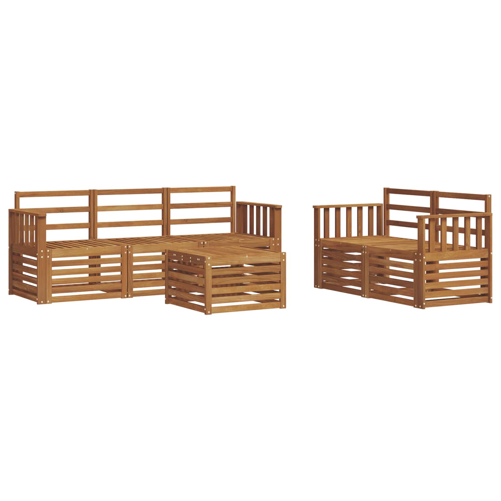 Set divani 6 pcs Naturale Legno di Acacia Massello | homemem39