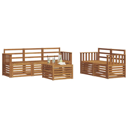 Set divani 6 pcs Naturale Legno di Acacia Massello | homemem39