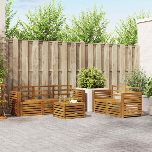 Set divani 6 pcs Naturale Legno di Acacia Massello