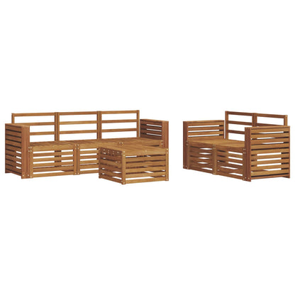 Set divani 6 pcs Naturale Legno di Acacia Massello