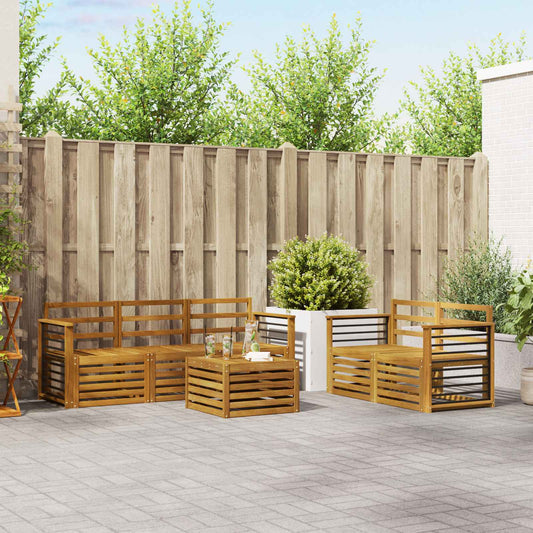 Set divani 6 pcs Naturale Legno di Acacia Massello | homemem39
