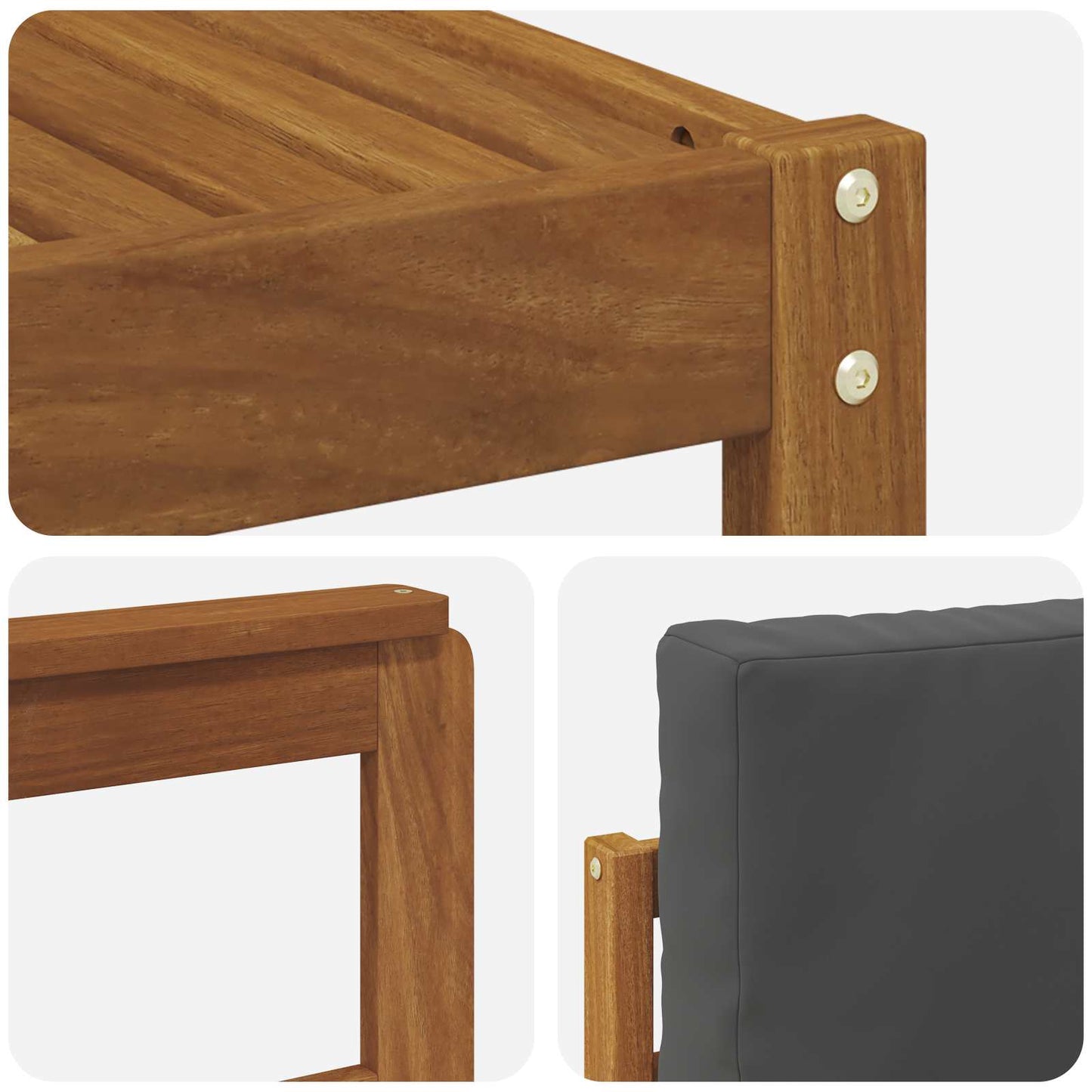 Set di divani da esterno con cuscino 7 pcs Naturale e Antracite