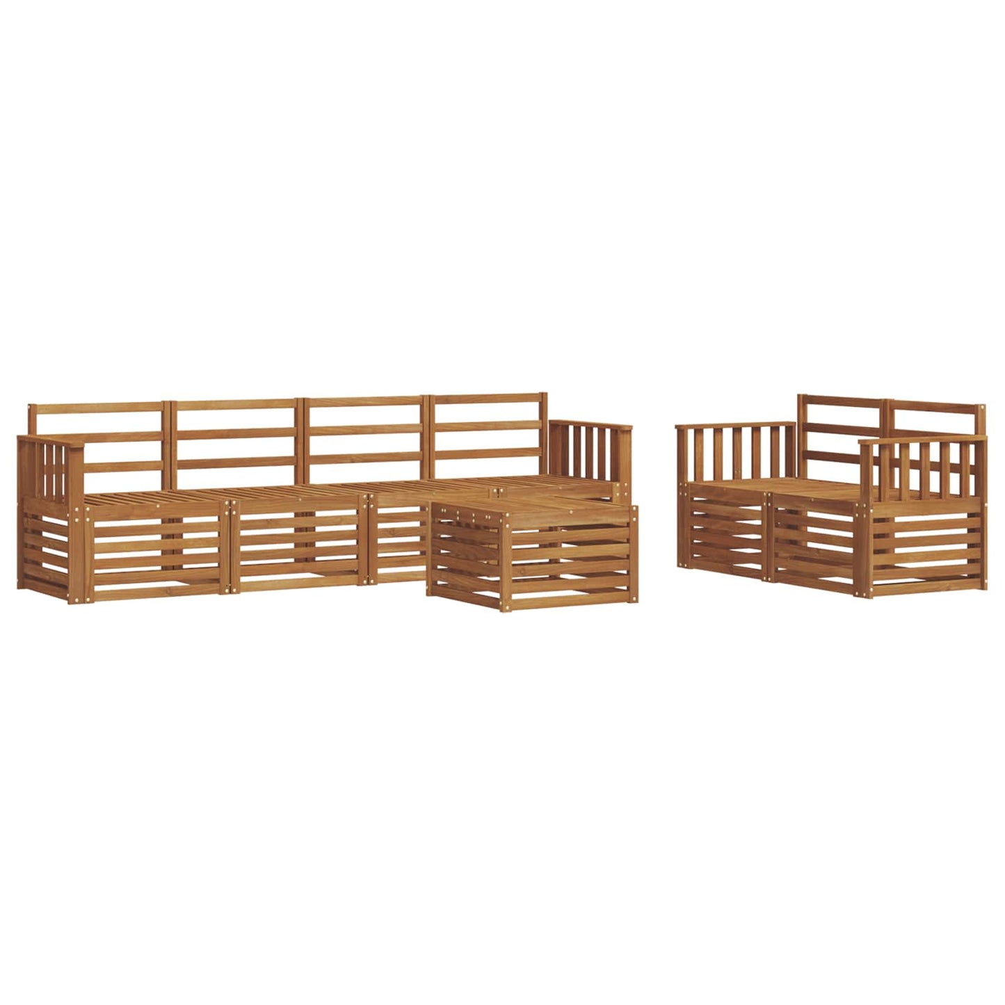 Set di divani da esterno 7 pcs Naturale