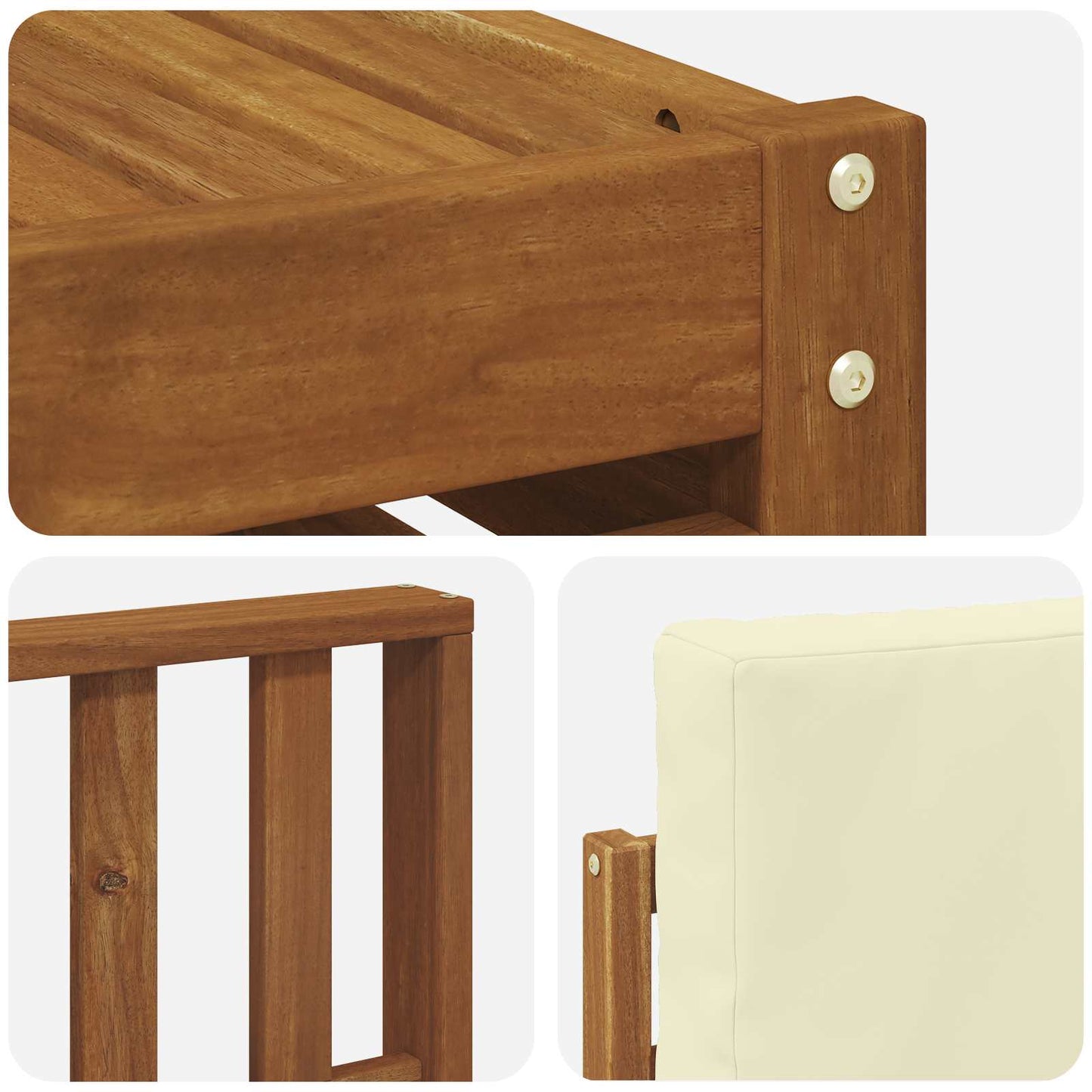 Set di divani da esterno con cuscino 7 pcs Naturale e Crema | homemem39