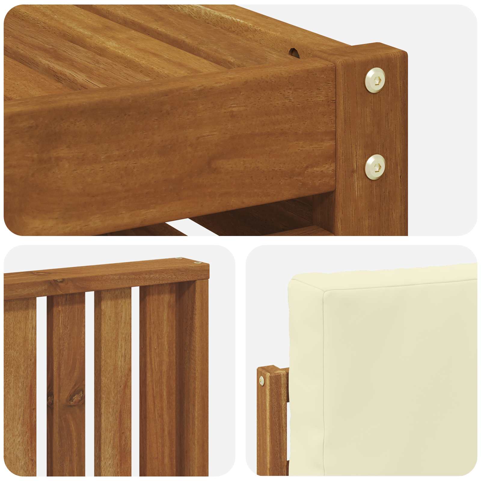 Set di divani da esterno con cuscino 7 pcs Naturale e Crema | homemem39