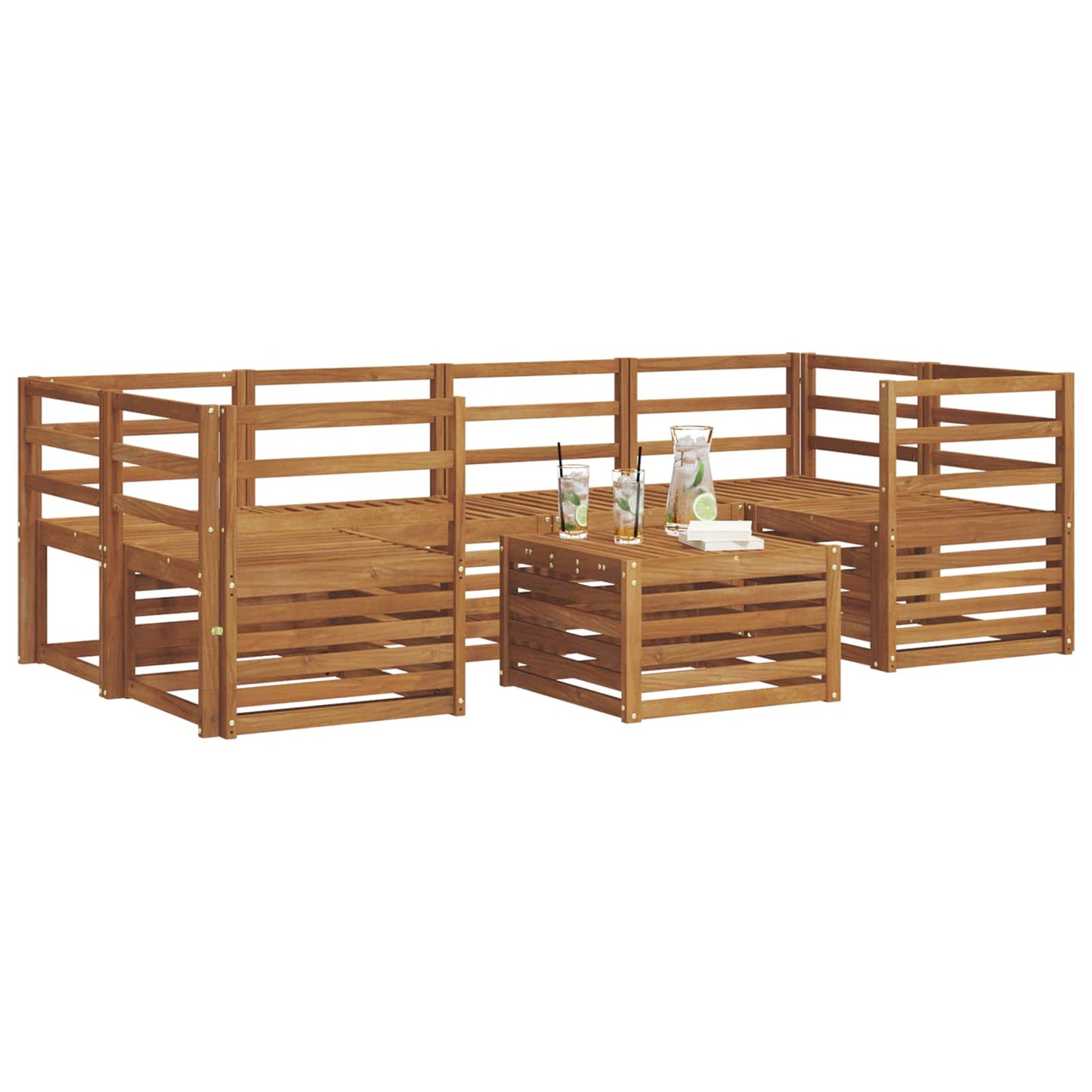 Set di divani da esterno 7 pcs Naturale | homemem39