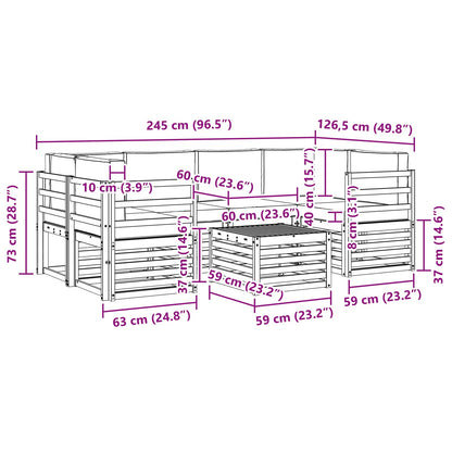 Set di divani da esterno con cuscino 7 pcs Naturale e Antracite | homemem39