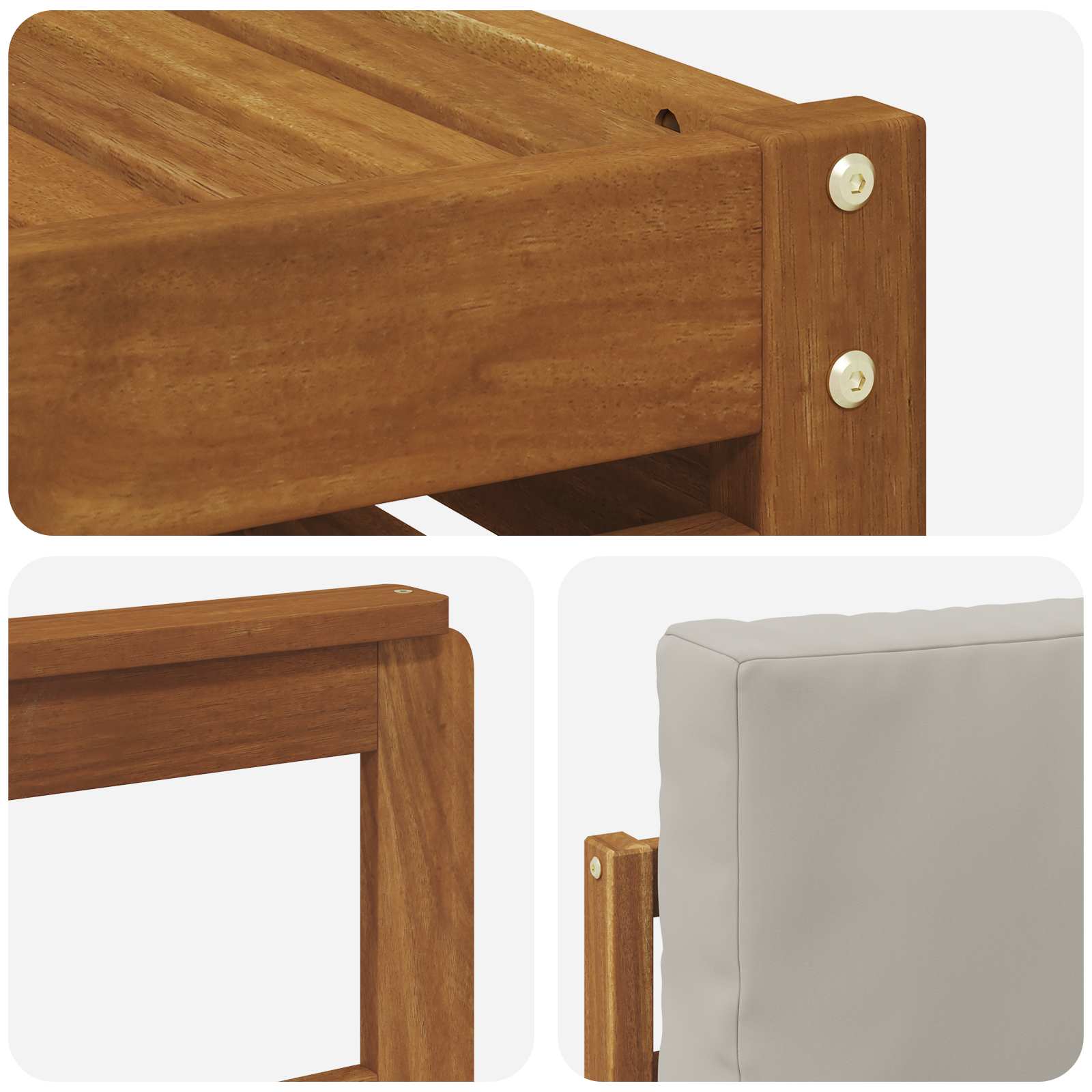 Set di divani da esterno 7 pcs Grigio Naturale e Chiaro | homemem39