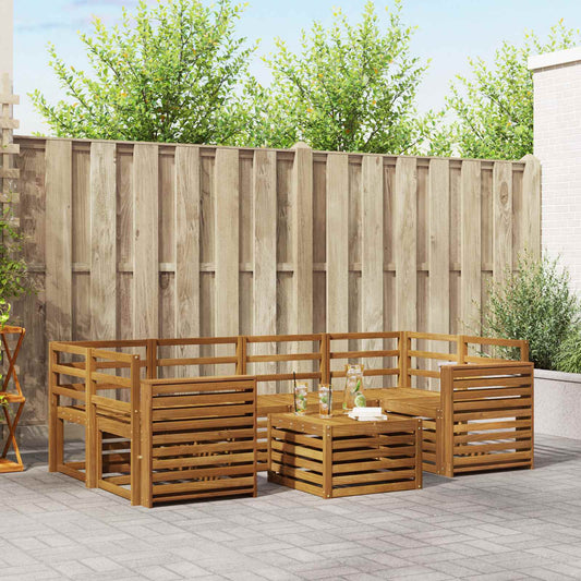Set di divani da esterno 7 pcs Naturale