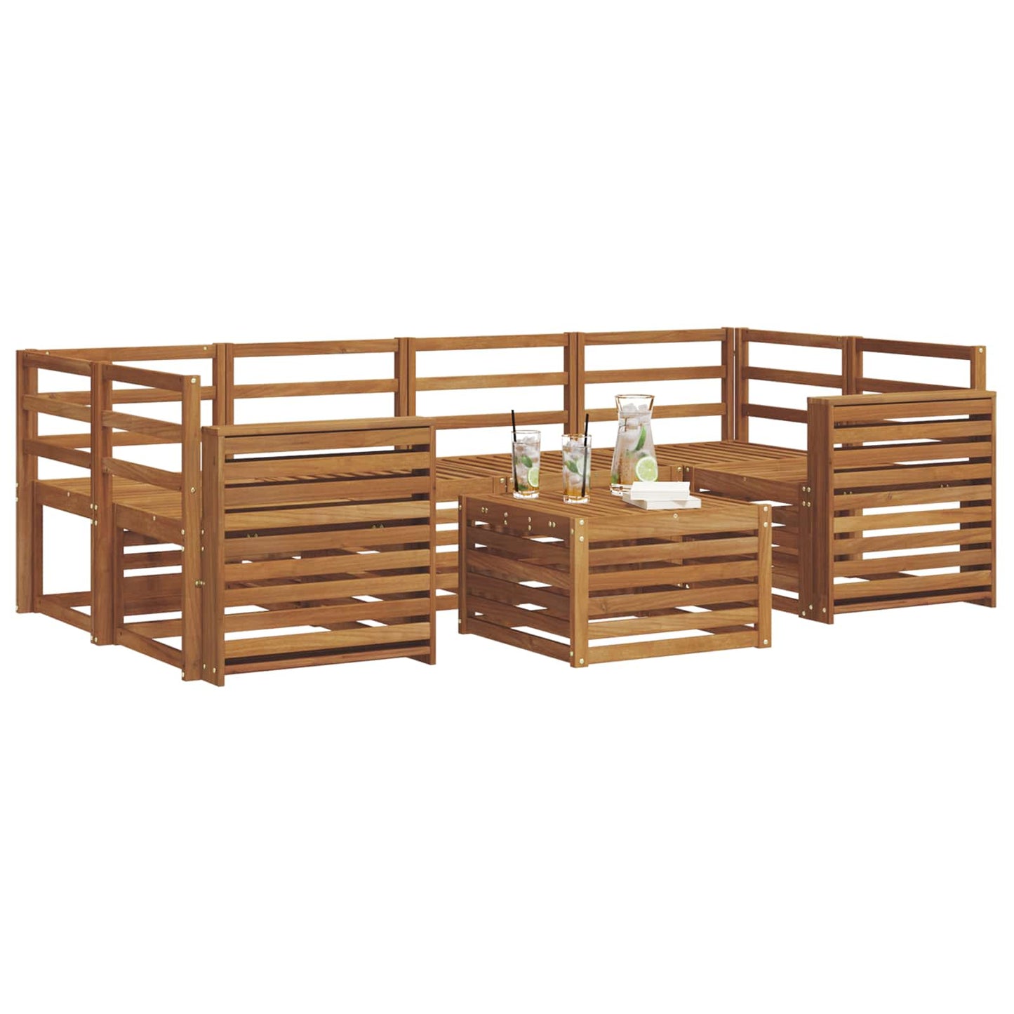 Set di divani da esterno 7 pcs Naturale | homemem39