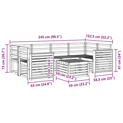 Set di divani da esterno 7 pcs Naturale | homemem39