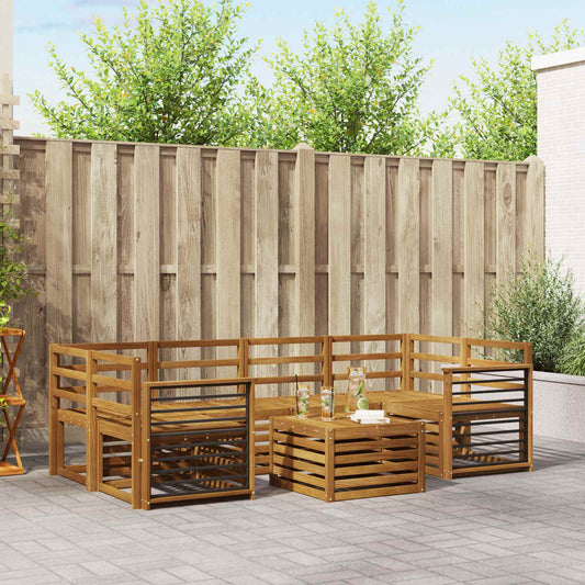 Set divani 7 pcs Naturale Legno di Acacia Massello