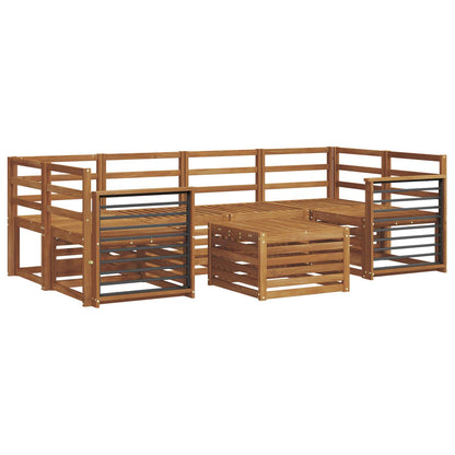 Set divani 7 pcs Naturale Legno di Acacia Massello