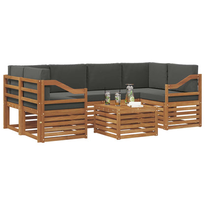 Set di divani da esterno con cuscino 7 pcs Naturale e Antracite | homemem39