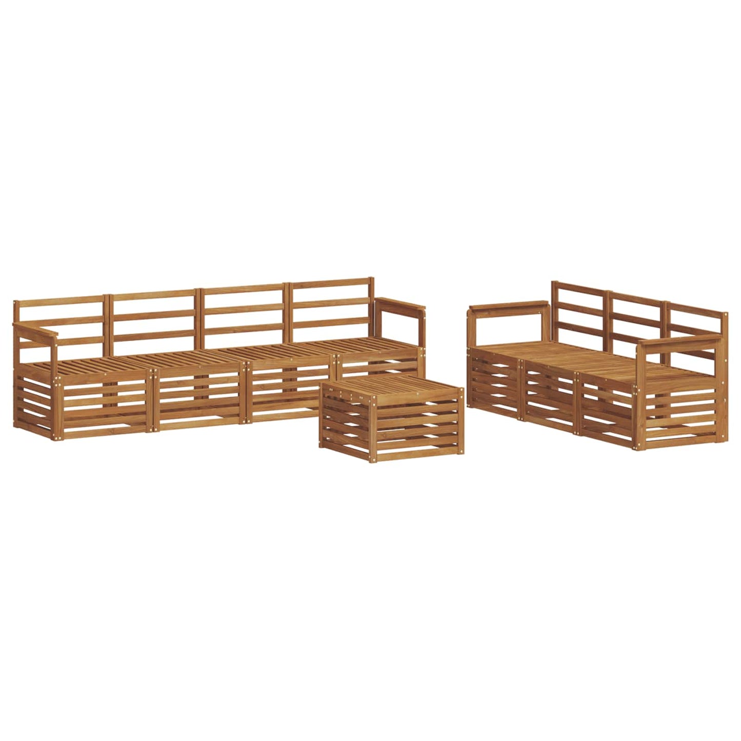 Set divani 8 pcs Naturale Legno di Acacia Massello