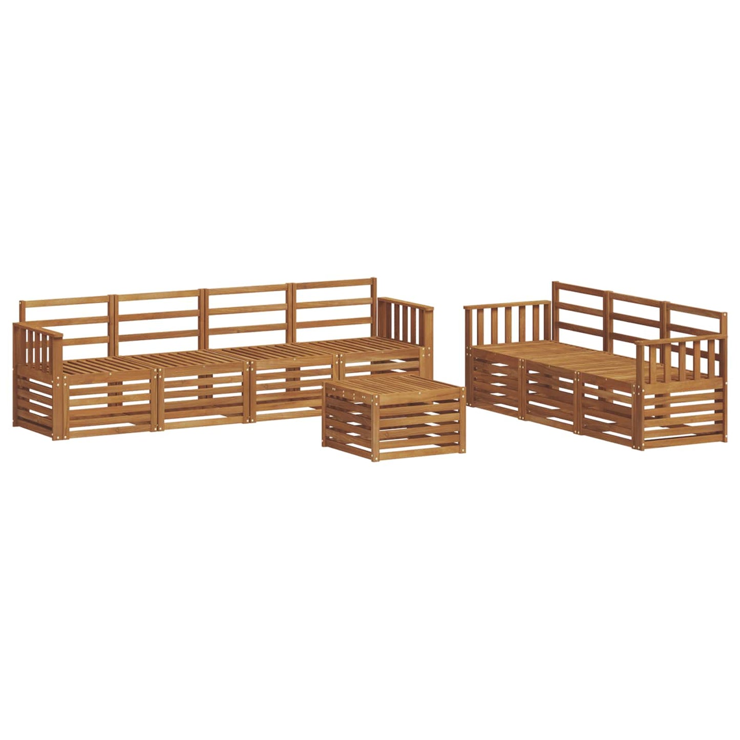 Set divani 8 pcs Naturale Legno di Acacia Massello | homemem39