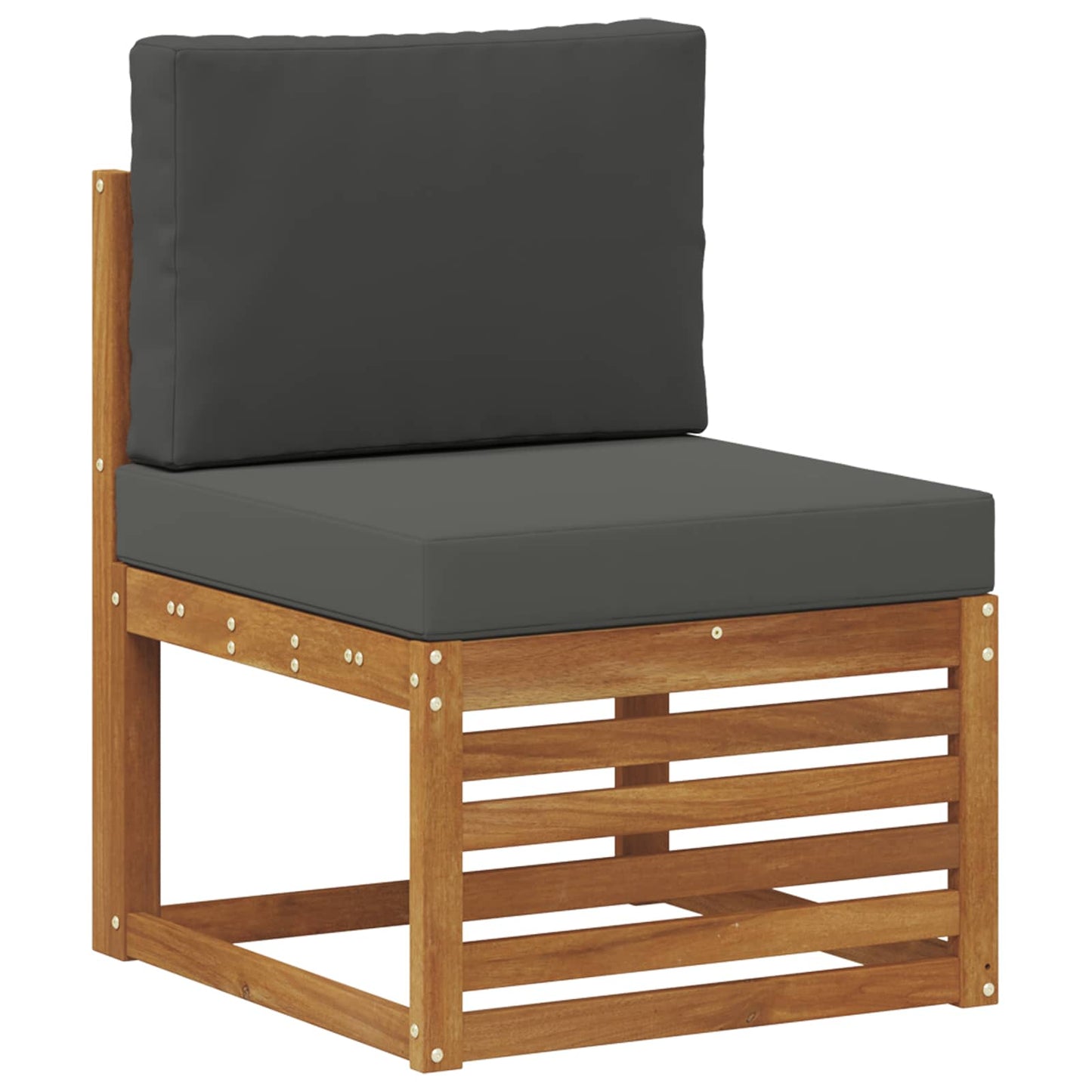 Set divani 8 pcs Naturale e Antracite Legno di Acacia Massello | homemem39