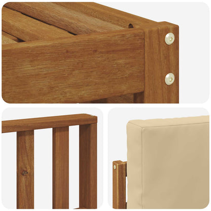 Set divani 8 pcs Naturale e Beige Legno di Acacia Massello | homemem39