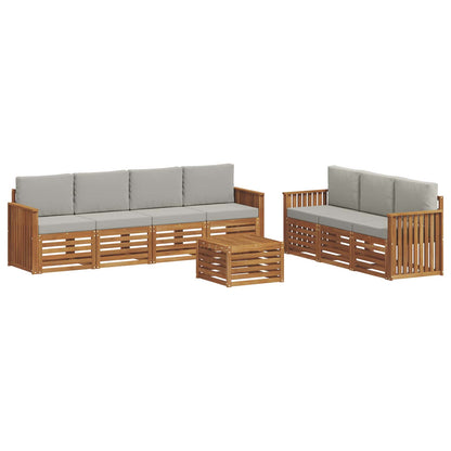 Set divani con cuscino 8 pcs Grigio Naturale e Chiaro | homemem39