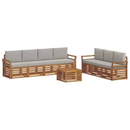 Set divani con cuscino 8 pcs Grigio Naturale e Chiaro | homemem39