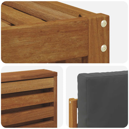 Set divani 8 pcs Naturale e Antracite Legno di Acacia Massello | homemem39