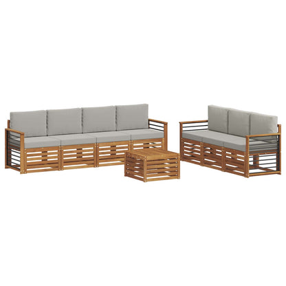 Set divani con cuscino 8 pcs Grigio Naturale e Chiaro | homemem39