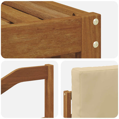 Set divani 8 pcs Naturale e Beige Legno di Acacia Massello | homemem39