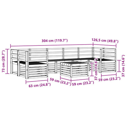 Set divani 8 pcs Naturale Legno di Acacia Massello | homemem39
