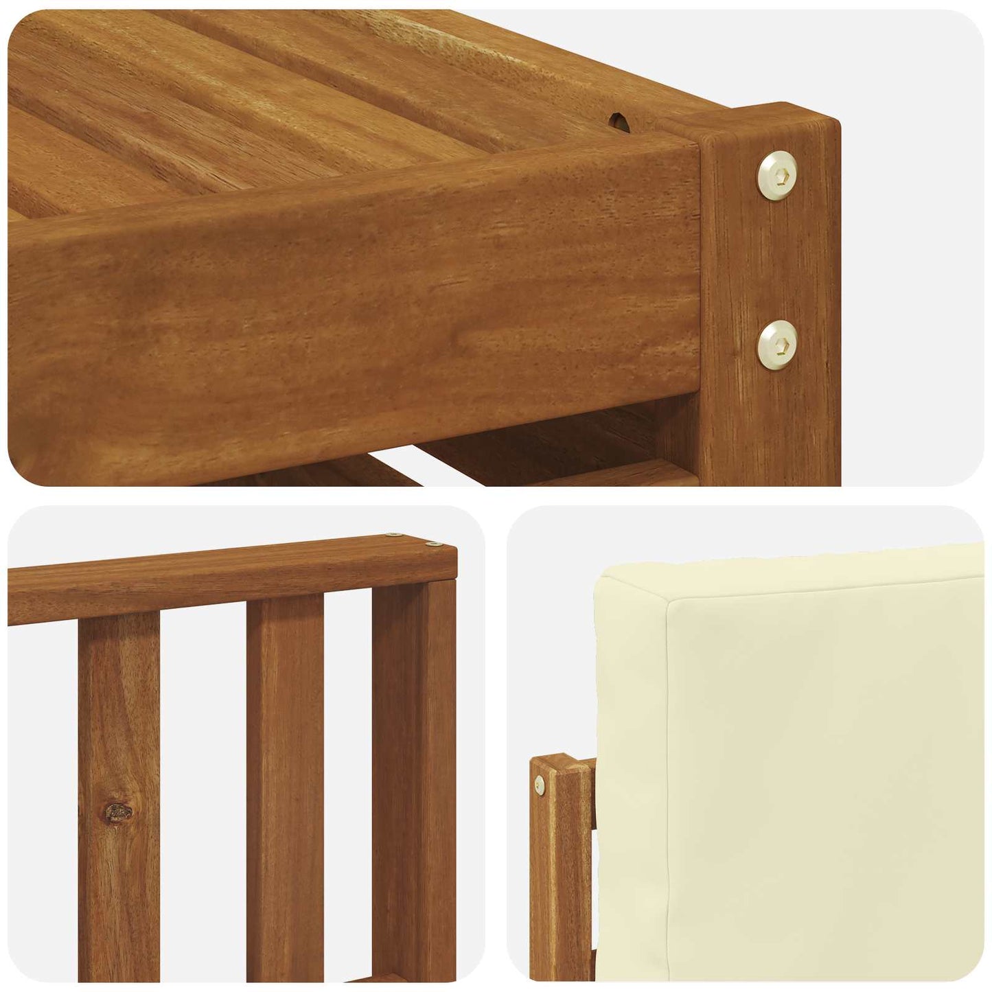 Set di divani da esterno con cuscino 8 pcs Naturale e Crema | homemem39