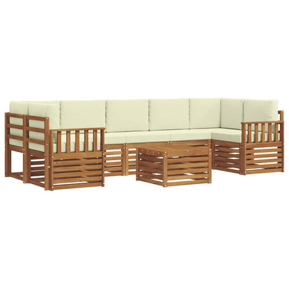 Set di divani da esterno con cuscino 8 pcs Naturale e Crema | homemem39