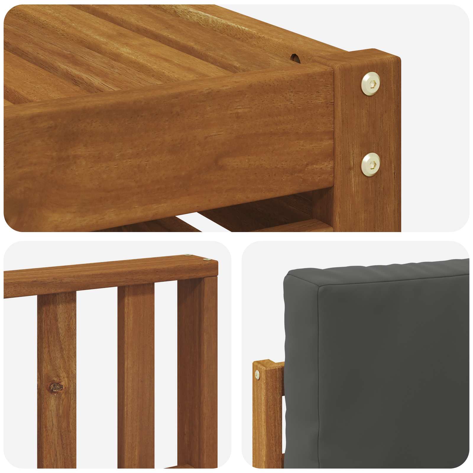 Set di divani da esterno con cuscino 8 pcs Naturale e Antracite | homemem39