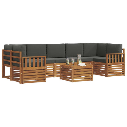 Set di divani da esterno con cuscino 8 pcs Naturale e Antracite