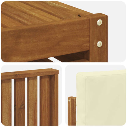 Set di divani da esterno con cuscino 8 pcs Naturale e Crema | homemem39