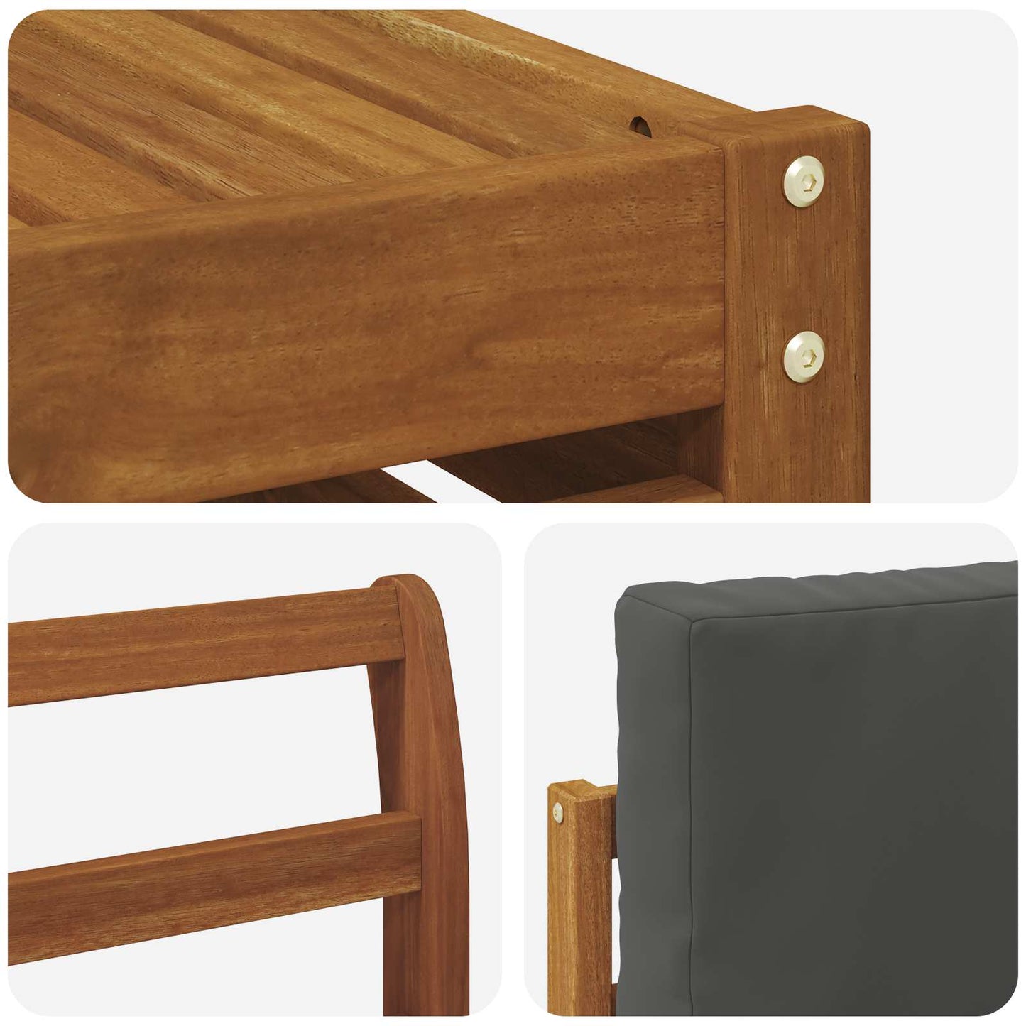 Set di divani da esterno con cuscino 8 pcs Naturale e Antracite | homemem39