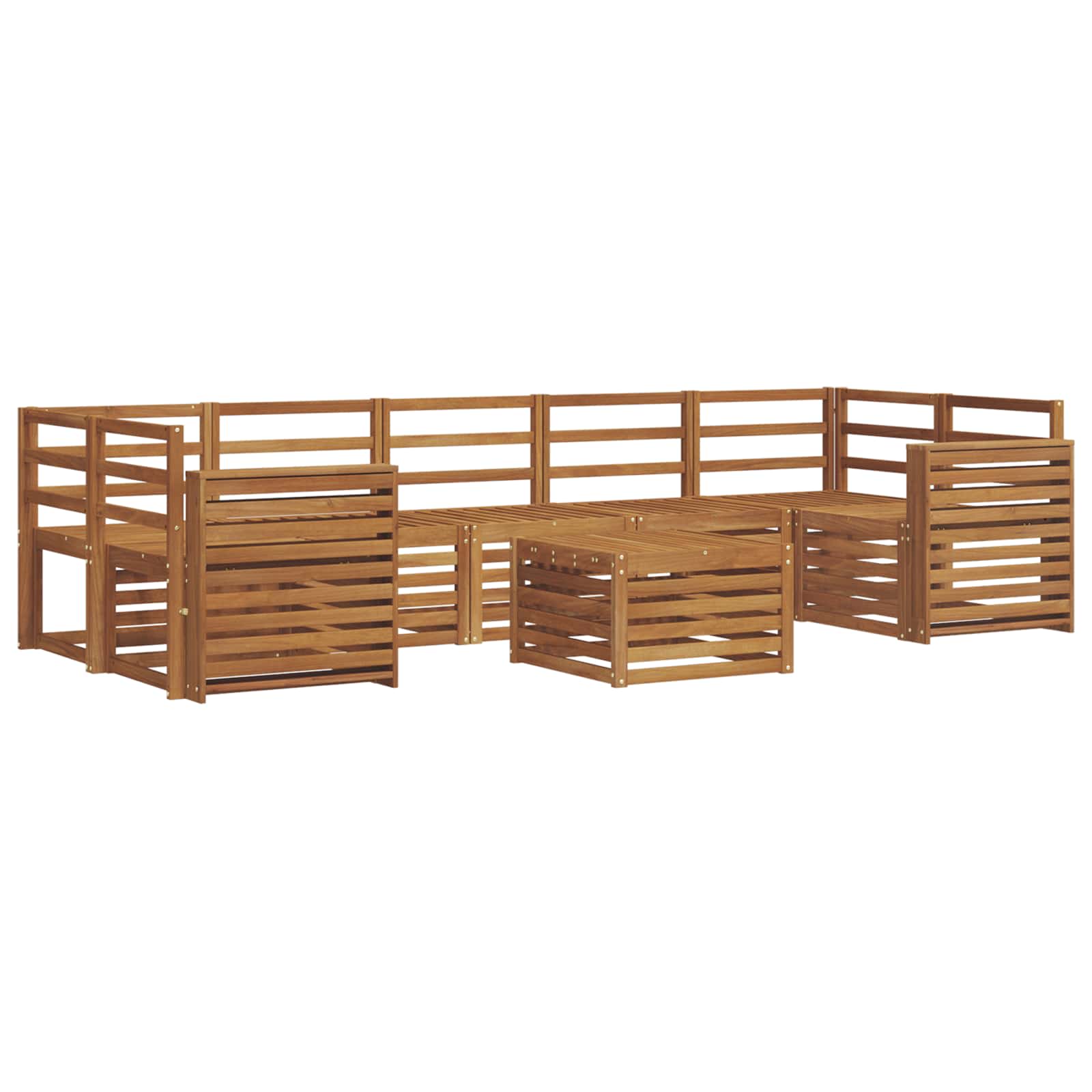 Set divani 8 pcs Naturale Legno di Acacia Massello | homemem39