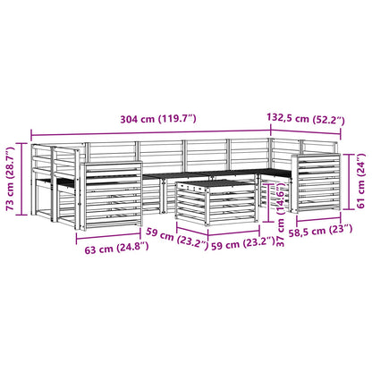 Set divani 8 pcs Naturale Legno di Acacia Massello | homemem39