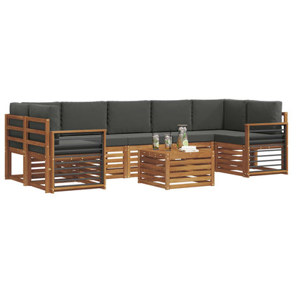 Set di divani da esterno con cuscino 8 pcs Naturale e Antracite | homemem39