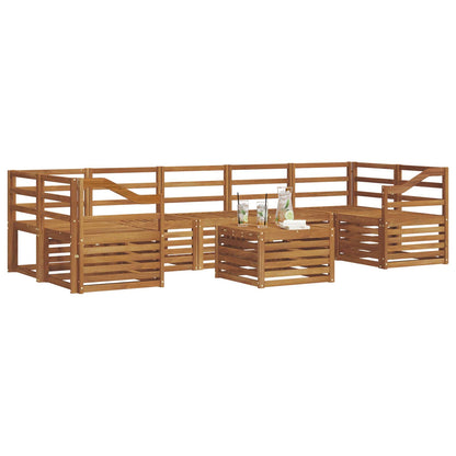 Set divani 8 pcs Naturale Legno di Acacia Massello | homemem39