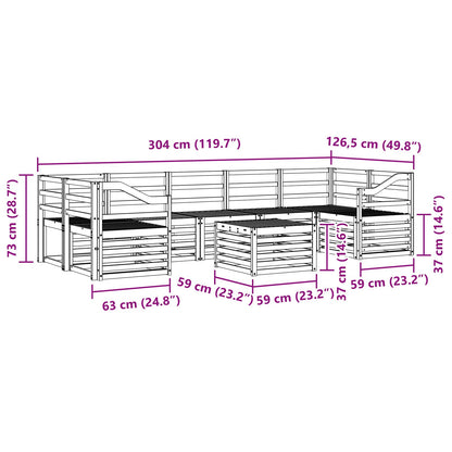 Set divani 8 pcs Naturale Legno di Acacia Massello | homemem39