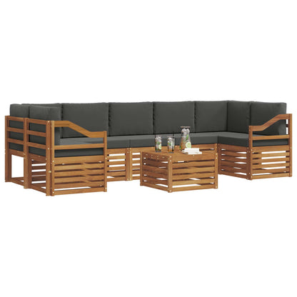 Set di divani da esterno con cuscino 8 pcs Naturale e Antracite