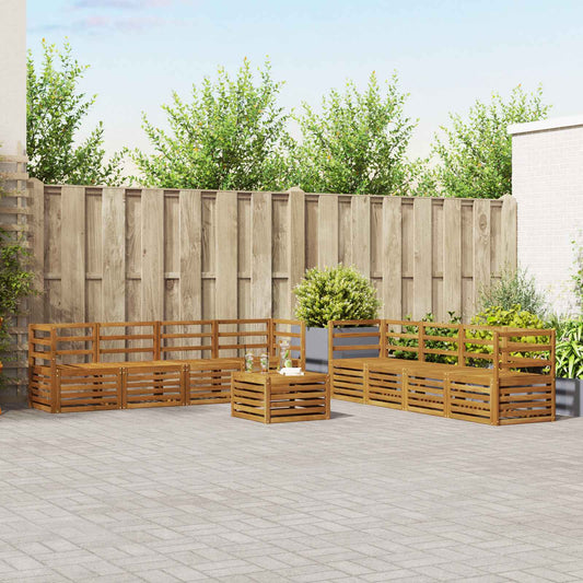 Set divani 9 pcs Naturale Legno di Acacia Massello | homemem39
