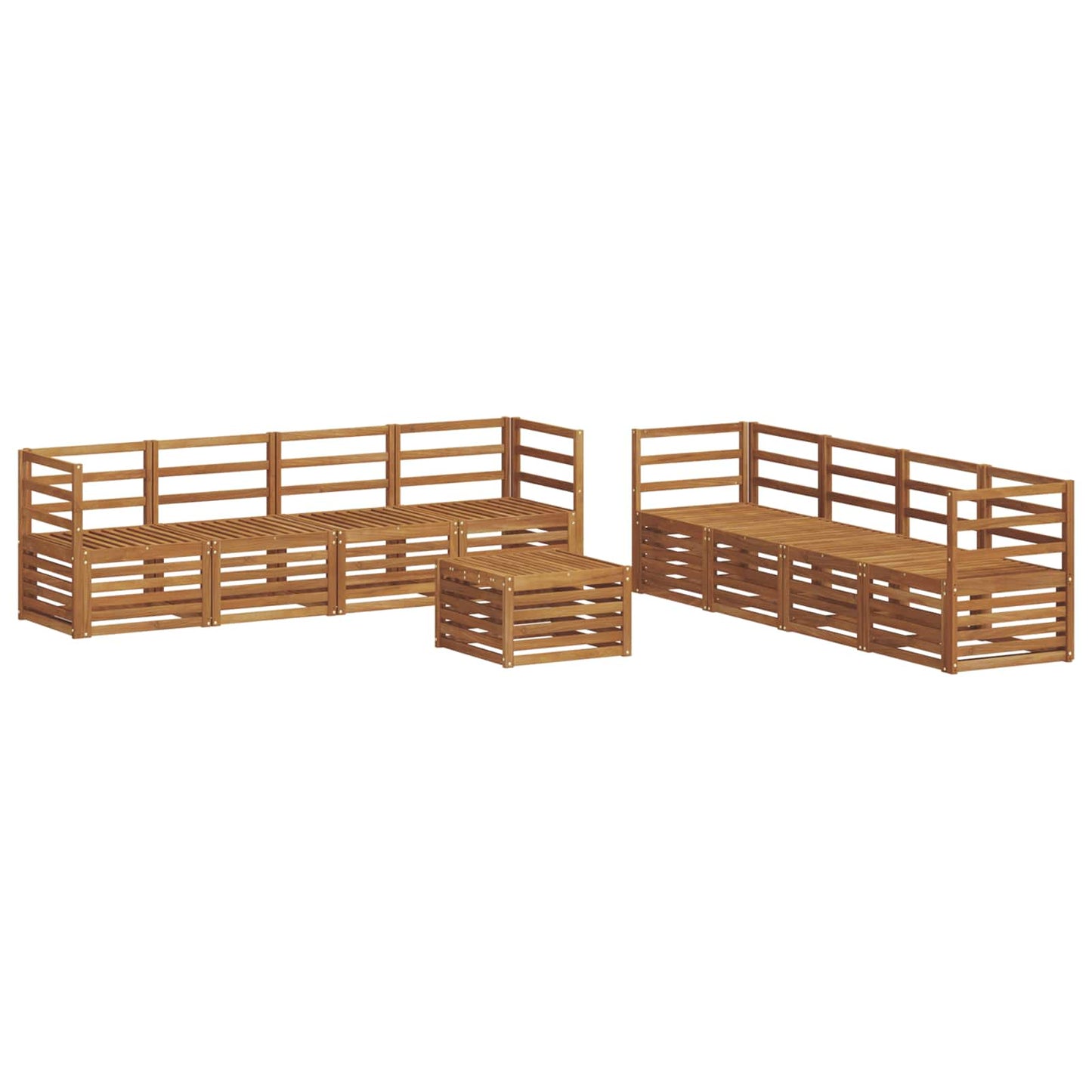 Set divani 9 pcs Naturale Legno di Acacia Massello | homemem39