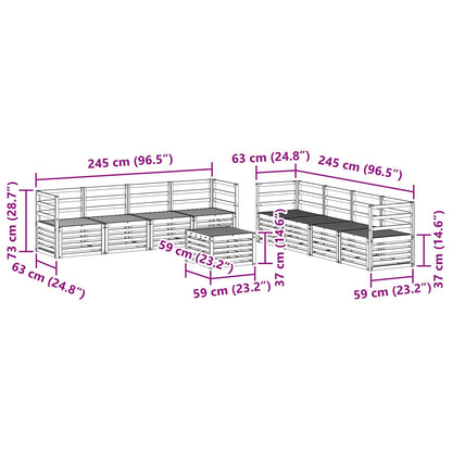 Set divani 9 pcs Naturale Legno di Acacia Massello | homemem39