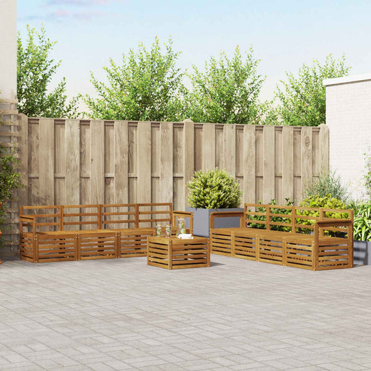 Set divani 9 pcs Naturale Legno di Acacia Massello