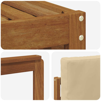 Set divani 9 pcs Naturale e Beige Legno di Acacia Massello | homemem39