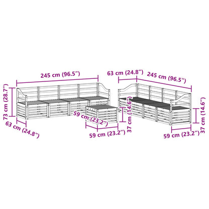 Set divani 9 pcs Naturale Legno di Acacia Massello | homemem39