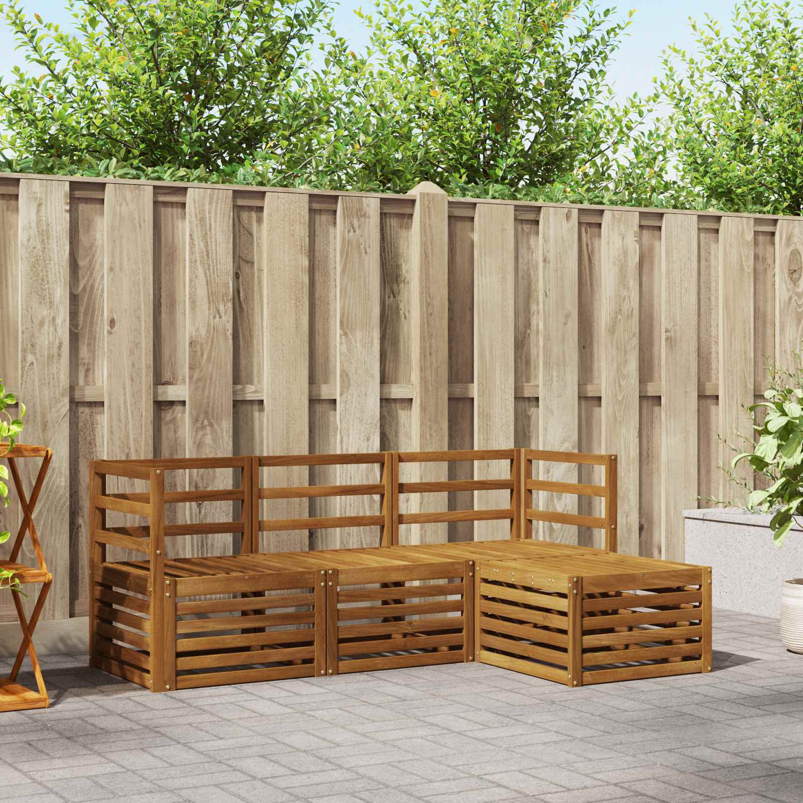 Set di divani da esterno 4 pcs Naturale | homemem39