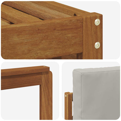 Set di divani da esterno 4 pcs Grigio Naturale e Chiaro